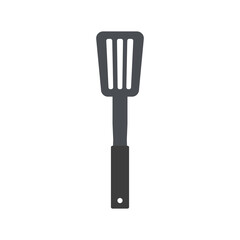 Steel kitchen spatula utensil isolated on white background. Vector illustration