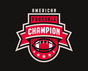 American football  logo design. Rugby emblem tournament template editable for your design.