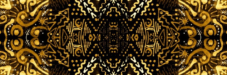 African Divider. Yellow Ethnic Template. Design