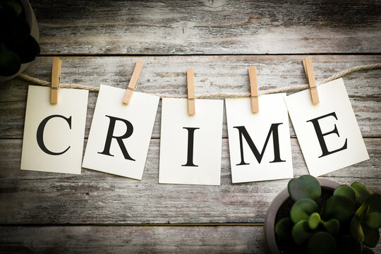 The Word CRIME Concept Printed on Cards