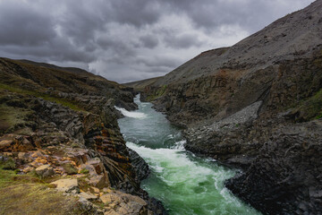 Small waterfall in canyon