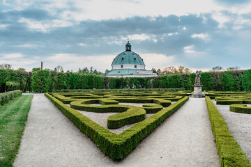 Kromeriz,Czech Republic.Flower Garden built in Baroque French-style,included in UNESCO world...