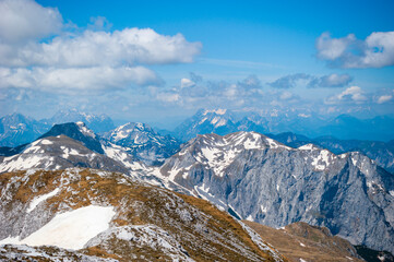 Fototapeta na wymiar Hochschwab Mountains. The mountain range is located in the eastern part of the Northern Alps in the Austrian state of Styria.