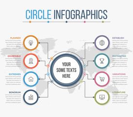 Circle Infographics with 08 Steps 
