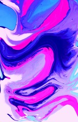 Abstract pink-lilac marble background. Acrylic paint mixes freely and creates an interesting pattern. Bright saturated colors. Background for the cover of a laptop, laptop.