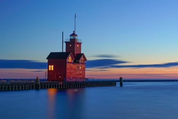 Fotobehang lighthouse at dusk © Michael