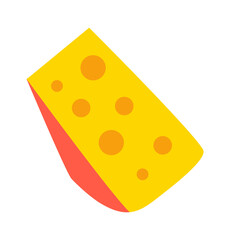 Peace of cheese. Vector illustration