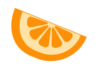Peace of orange fruit. Vector illustration