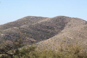 Mountain landscape in the dry desert