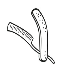 Vintage straight razor. Vector illustration