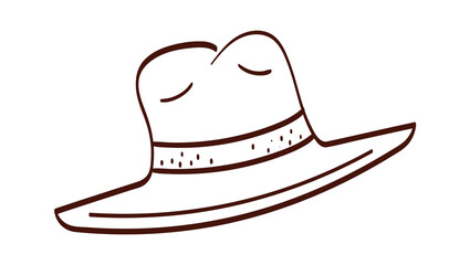 Hand drawn retro hat. Vector illustration