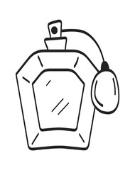 Hand drawn perfume bottle. Vector illustration
