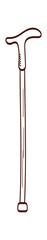 Hand drawn walking stick. Vector illustration