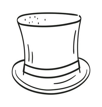 Vintage cylinder hat. Vector illustration