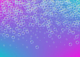 Soap bubble. Detergent bath foam and suds for bathtub. Shampoo.