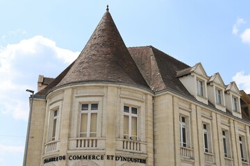 La CCI, chambre de commerce et d'industrie, vue de l'extérieur, ville de Montluçon, département de l'Allier, France - obrazy, fototapety, plakaty