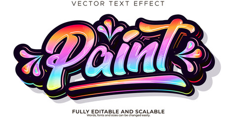 Fototapeta Paint stylish text effect, editable modern lettering typography font style obraz