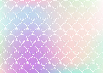 Gradient scale background with holographic mermaid.