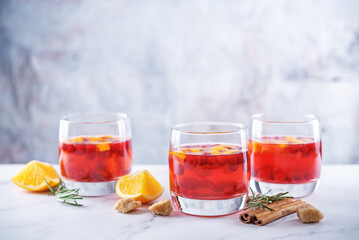 Cranberry orange sangria in a glass