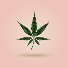 3d Marijuana leaf. Medical cannabis. Vector