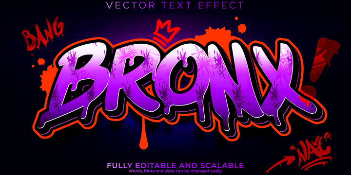 Graffiti text effect, editable spray and street text style