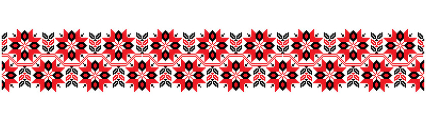 National ukrainian black and red cross stitch pattern