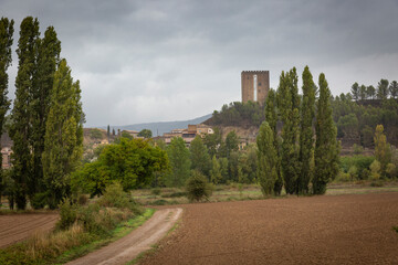 a view of Navardún village, Cinco Villas comarca, province of Zaragoza, Aragon, Spain