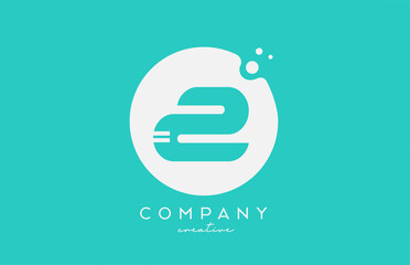 cyan Z green circle alphabet letter logo icon design with dots. Creative template for business and company