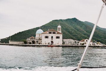 Montenegro. Perast. Boka island Church of Our Lady of the Rocks Kotor Bay