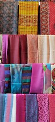 Scarfs in different colors and different patterns