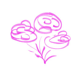 Sketched Brush Flowers