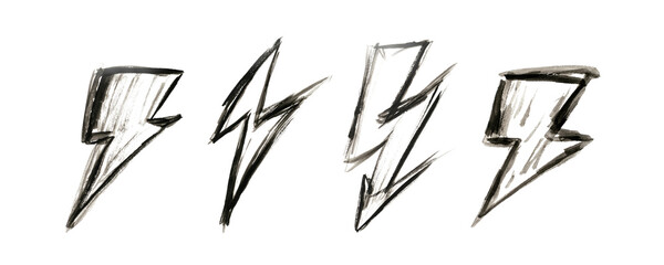 Brush Drawing Lighting Strike Icon