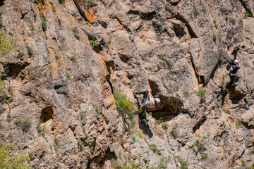 climber on a big rocks