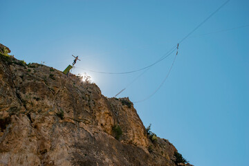 person on top of a mountain