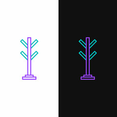 Line Coat stand icon isolated on white and black background. Colorful outline concept. Vector