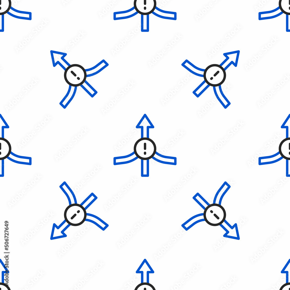 Poster line arrow icon isolated seamless pattern on white background. direction arrowhead symbol. navigatio