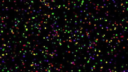 multicolor glowing particles circles in the air. Abstract background with particles. 3d render