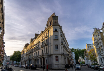 Typical residential apartment building in South Kensington, London - 506728271