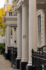 Close-up of typical residential apartment buildings in South Kensington, London - 506728272