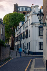 Close-up of typical residential apartment buildings in South Kensington, London - 506728288
