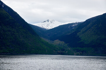 Norwegian fjords. Atmospheric spring in Norway.
