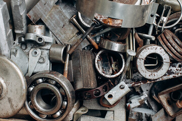 scrap metal, old iron parts and parts
