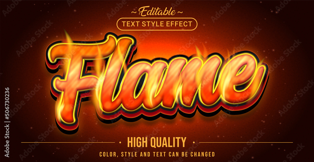 Poster Editable text style effect - Flame text style theme.