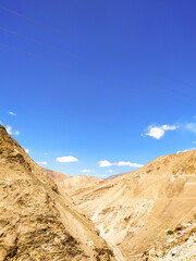 Beautiful landscape in the desert with blue sky and clouds
