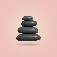 3d spa stones icon. Vector