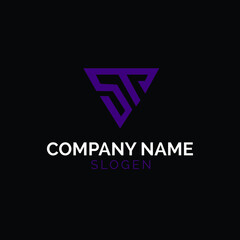 S P initial logo template vector.