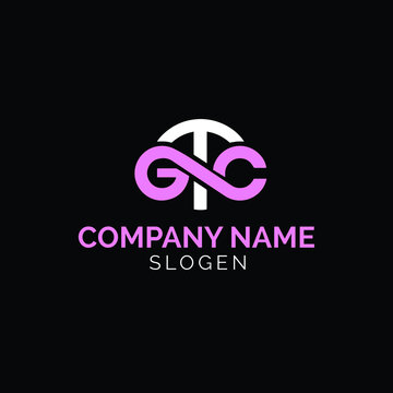 GTC or TGC Unique circle logo design with purple and white.