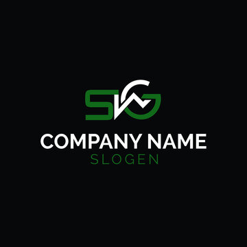 SGW initial logo design with green and white.