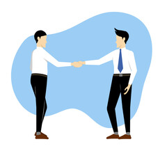 Businessmen came to an agreement and completed the deal with a handshake.