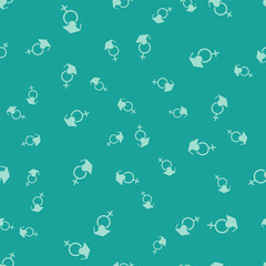 Green Teacher icon isolated seamless pattern on green background. Vector